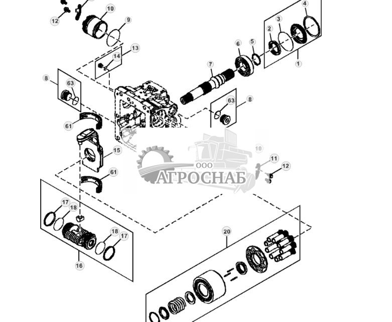 Задняя секция гидростатического насоса (ЭГ органы управления) - ST3160 152.jpg